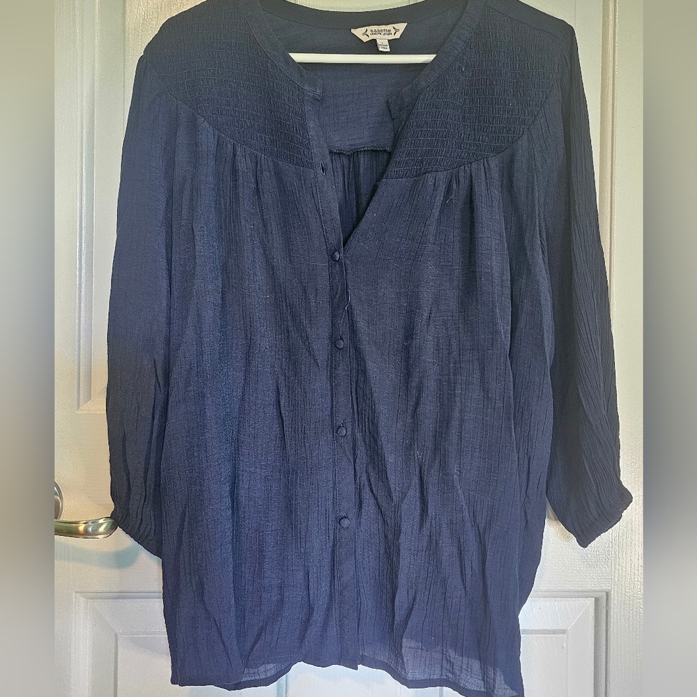 Nanette Lepore Navy Blue Blouse Women's Size L